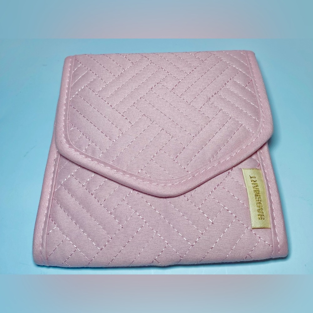 Bagsmart Peri Quilted Pink Travel Jewelry Organizer -‎ Folding Case
